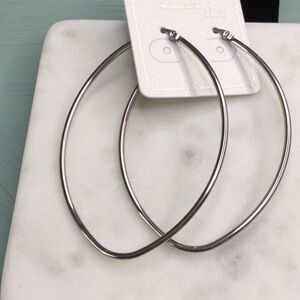 Lg Silver Hoops